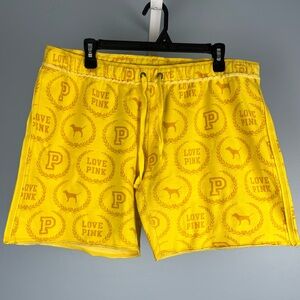 VS Pink yellow monogram boyfriend short